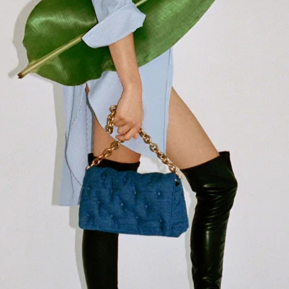 Zara Denim Quilted Bag Bloggers Favorite N… - Picture 4 of 10